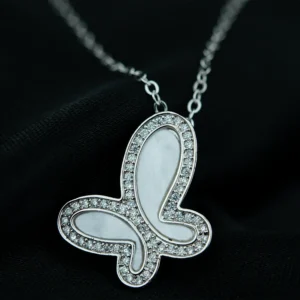 Farasha silver butterfly pendant by Kuzey Hub