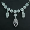 floral zirconia earrings and pendant set
