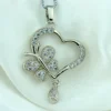 Flutter Heart pendant close-up with zirconia detail