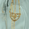 Heart-shaped zirconia pendant with gold finish