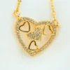 Heart-shaped zirconia pendant with gold finish