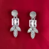 Floral jewellery set earrings close-up