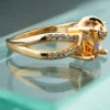 Floral Crown Ring with zirconia